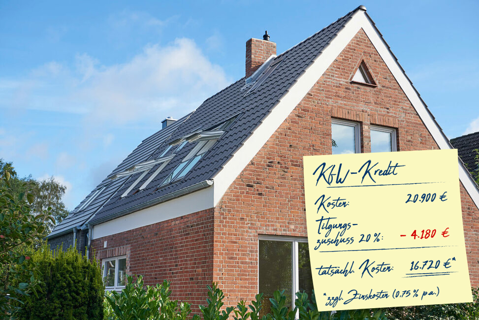 Image of a house and a post it note