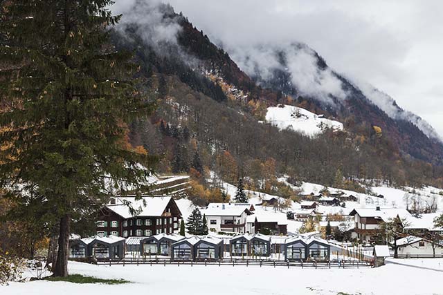 New build project showcasing VELUX roof windows - holiday cabins in Montafon