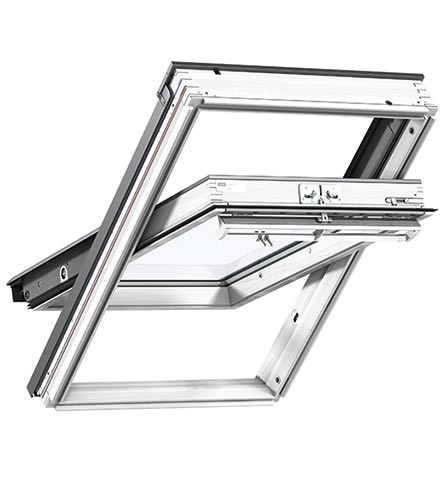 Image of manual top-operated white painted 