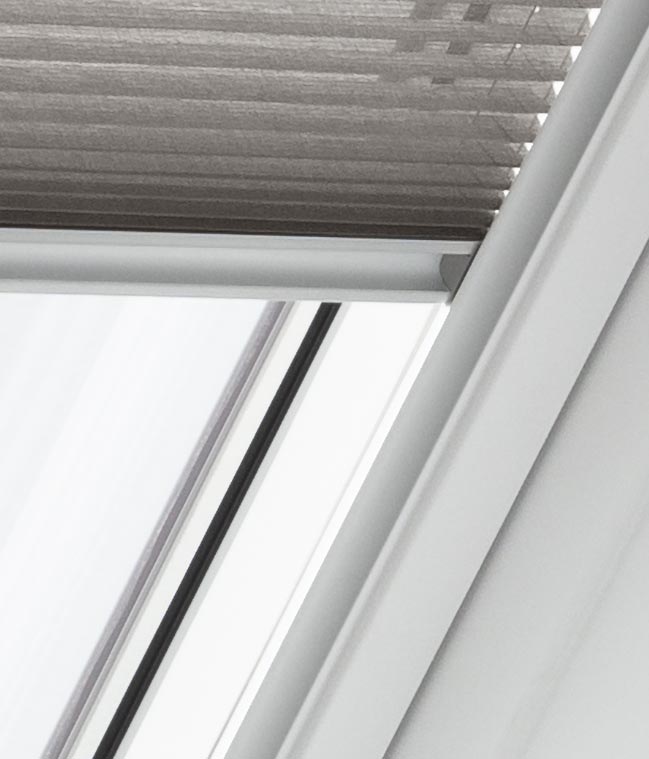 VELUX translucent pleated blind, aluminum side rails
