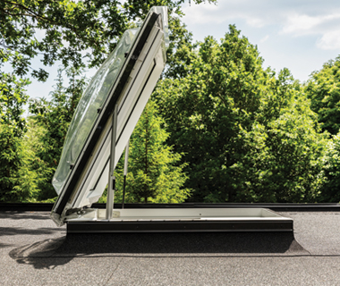 VELUX flat roof exit with glazing