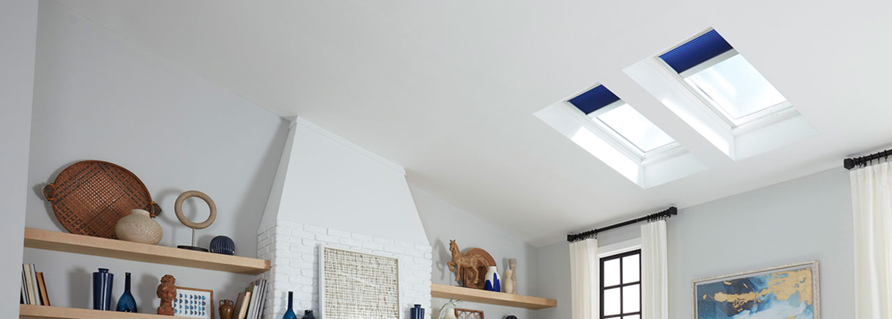 VELUX Skylights with Blue Shades