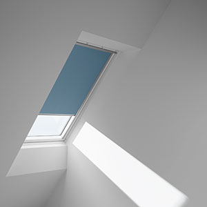 Blackout blind light blue