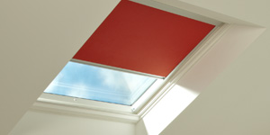 Red blind in skylight