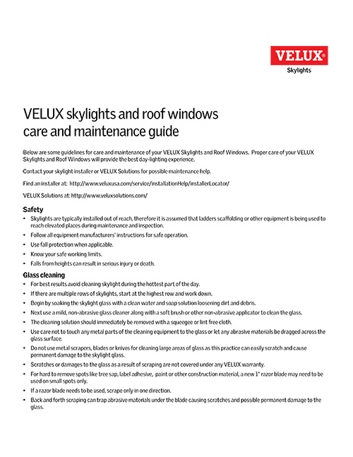 skylight care and maintenance guide