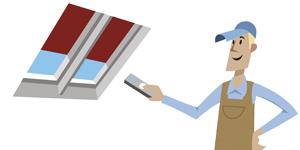 Man operating skylight