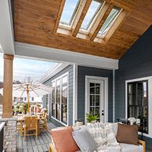 Porch with VELUX skylights