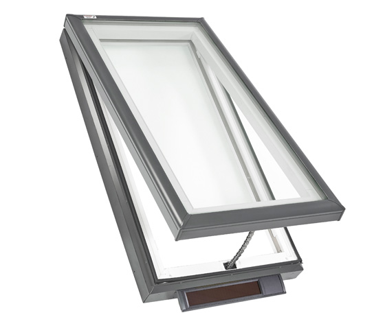 Solar Powered Fresh Air Skylight, Curb Mounted