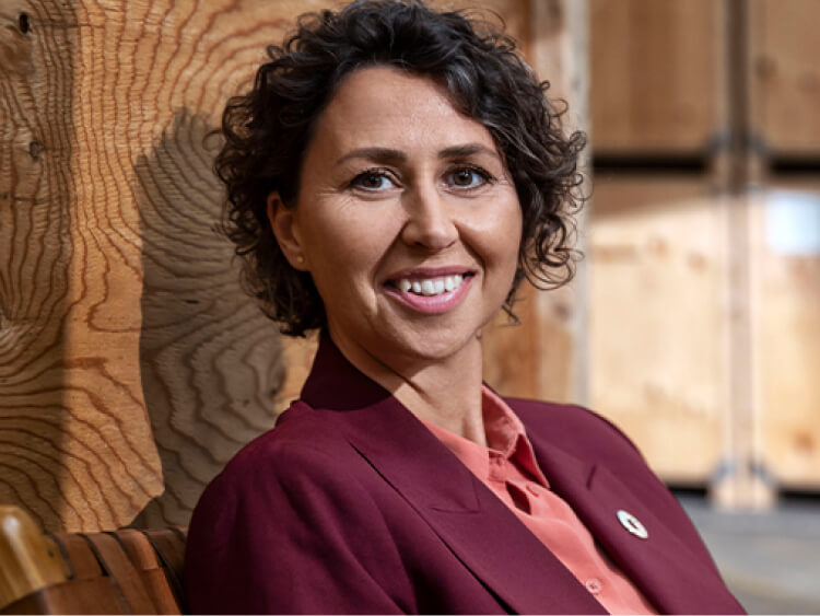 Woman in the storage facility