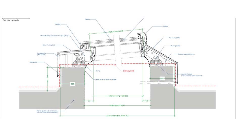 Modular Skylights residential - Cross section